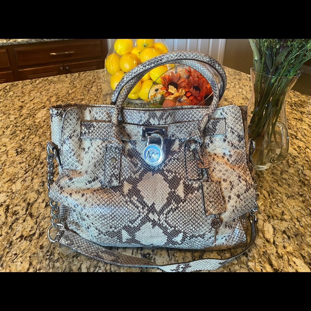 Michael Kors Hamilton Python Tote - image 1